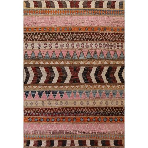 Modern Tribal Moroccan Oriental Area Rug Hand-knotted Wool - 9'3" x 12'0"