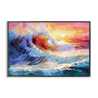 Stupell Sunrise over Ocean Wave Framed Giclee Art Design By Leon ...