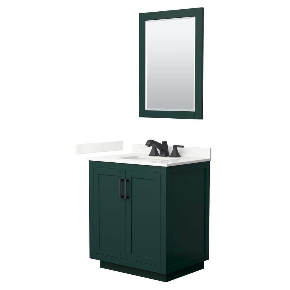 Miranda 30-inch Single Vanity, Quartz Top, 24-inch Mirror
