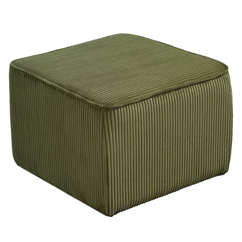 Christopher Knight Home - Mid-Century Modern Upholstered Corduroy Ottoman with Pocket Coil Comfort
