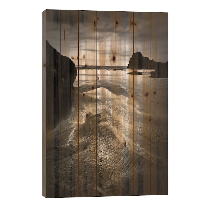 Dark Cove Print On Wood by Dorit Fuhg - Multi-Color - 26x18x1.5