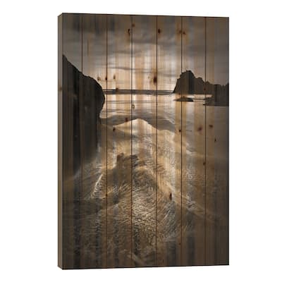 Dark Cove Print On Wood by Dorit Fuhg - Multi-Color
