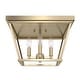 preview thumbnail 2 of 12, Hunter Laurel Ridge 4-Light Flush Mount Ceiling Light - Entry, Hallyway, Bathroom - Modern Farmhouse, Industrial - Damp Rated!