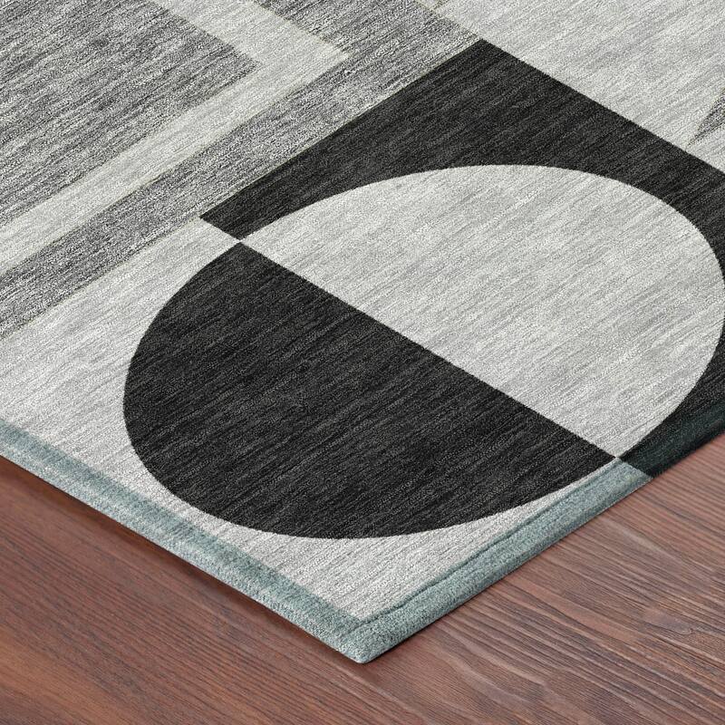 Machine Washable Indoor/ Outdoor Modern Crowley Chantille Rug
