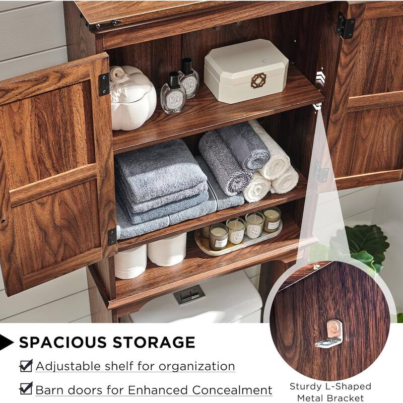 Farmhouse Over The Toilet Storage Cabinet, 67" Tall Bathroom Cabinet
