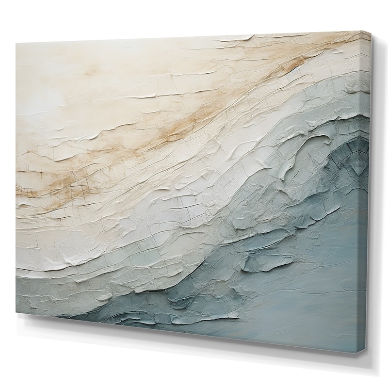 Designart "Minimalism Beige And Grey Wave Horizon I" Coastal Minimalism Wall Art