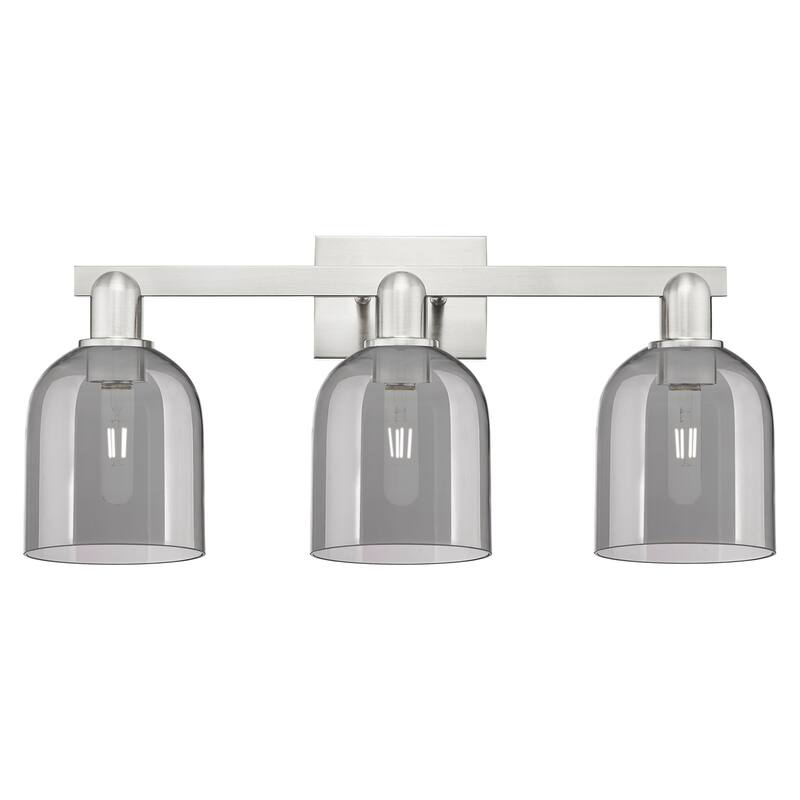 Innovations Lighting Endless Possibilities Arcadia - Bella - 3 Light 25" Bath Vanity Light - Brushed Satin Nickel/Light Smoke