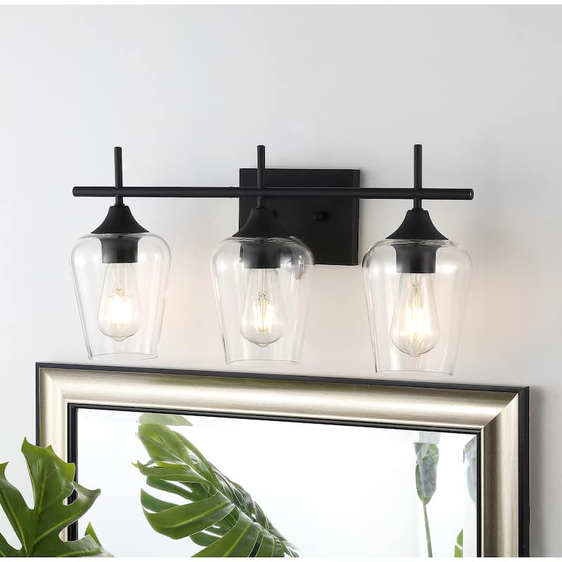 GetLedel 3-Light Dimmable Bathroom Vanity Light Wall Sconce with Clear Glass Shades