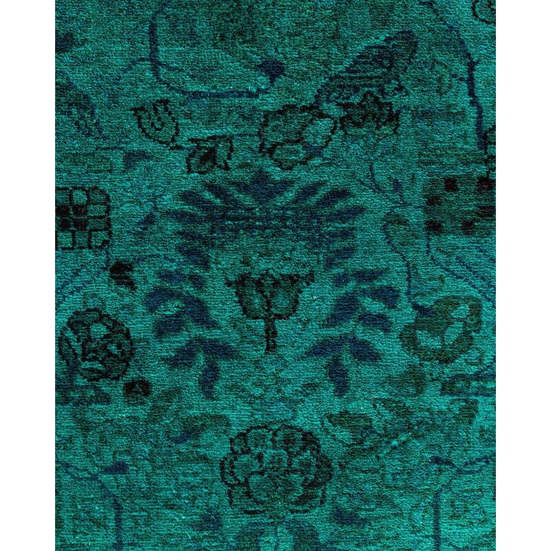 Fine Vibrance One-of-a-Kind Hand-Knotted Area Rug - Green, 6' 1" x 8' 7" - 6' 1" x 8' 7"