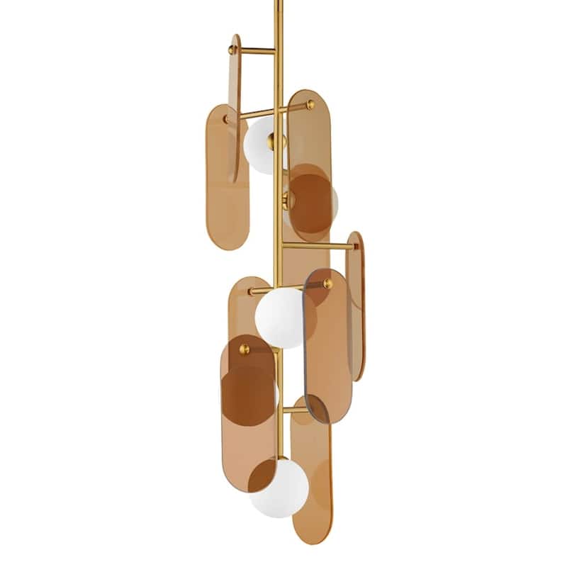 Studio M SM24827AM Megalith 5 Light 13" Wide LED Abstract Pendant - Natural Aged Brass