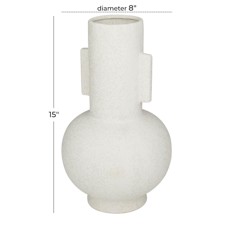 CosmoLiving by Cosmopolitan White Ceramic Handmade Decorative Vase