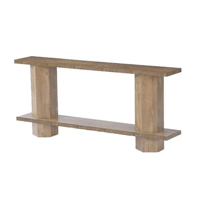 71-Inch Long Console Table for Entryway, 2-Tier Sofa Table - 11.81"D x 70.86"W x 31.5"H