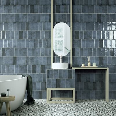 Merola Tile Camden Azurro 4" x 8" Ceramic Wall Tile