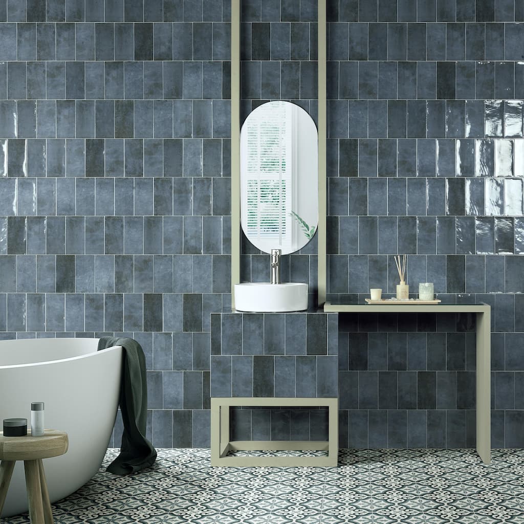 Merola Tile Camden Azurro 4" x 8" Ceramic Wall Tile