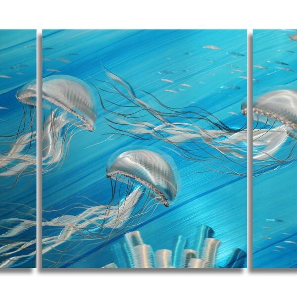Shop Statements2000 Large Tropical Metal Wall Art Beach Ocean Painting By Jon Allen Deep Blue Sea Xl Overstock 29794396