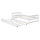 preview thumbnail 10 of 18, Twin Size Solid Pine Platform Kids Bed Frame with Twin Size Trundle, White