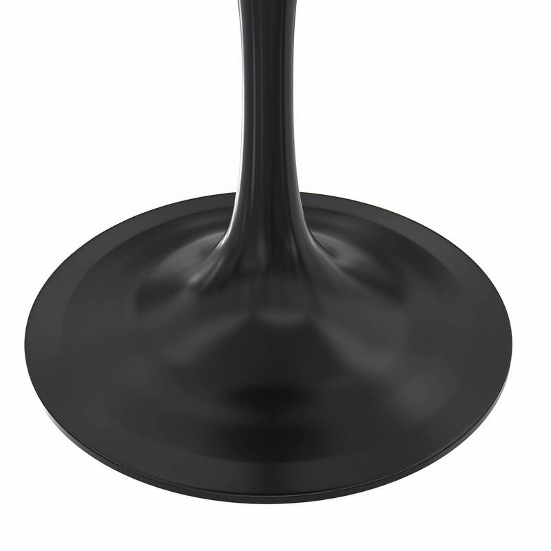 LeisureMod Verve Square Dining Table with Resin Top and Black Steel Base for Kitchen and Dining Room