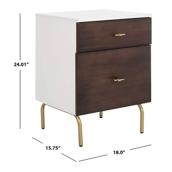 dimension image slide 0 of 6, SAFAVIEH Genevieve 2-drawer Nightstand