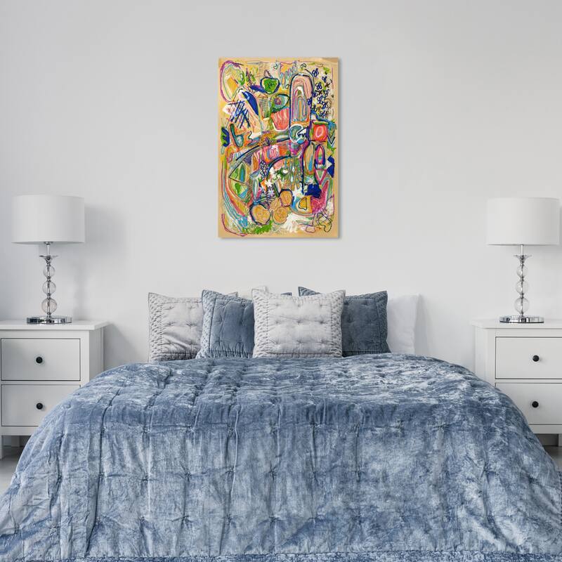 Wynwood Studio Canvas Abstract Lively City Yellow and Mustard Modern & Contemporary Wall Art Canvas Print - 36 x 24
