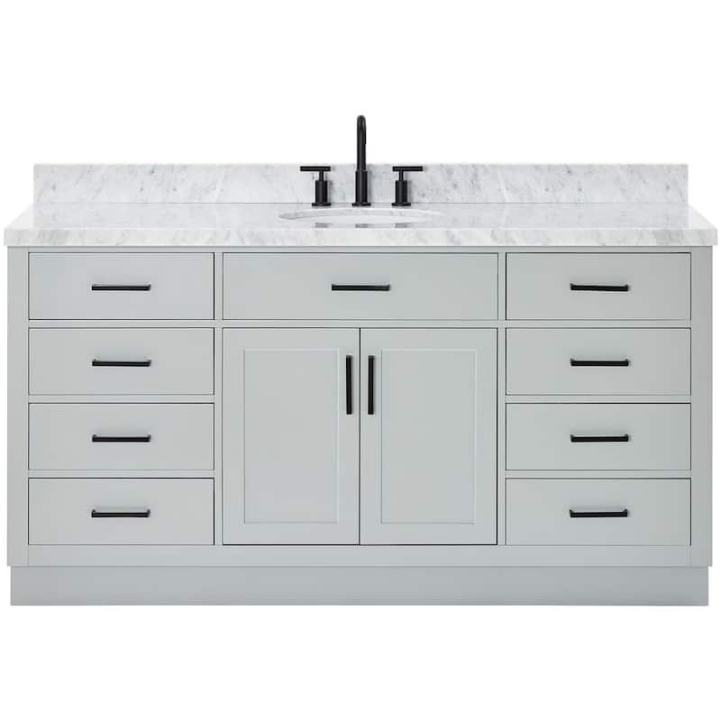 Ariel T067SCWOVO Hepburn 67" Free Standing Single Oval Basin Vanity - Grey - Ash Finish