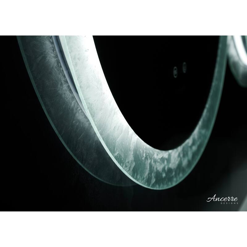 Frysta Round LED Frameless Bathroom Vanity Mirror with Dimmer and Defogger
