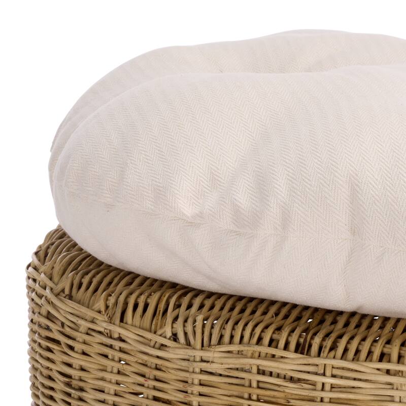 SAFAVIEH Home Bori Round Ottoman with Cushion