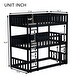 preview thumbnail 16 of 32, Twin Size American Design Triple Bunk Bed Frame with Ladders and Guardrails
