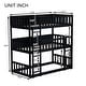 preview thumbnail 8 of 25, Twin Size Triple Bunk Bed, Rubber Wood Frame with Ladders, Guardrails, Detachable Design for Kids Room, Easy Assembly, Black