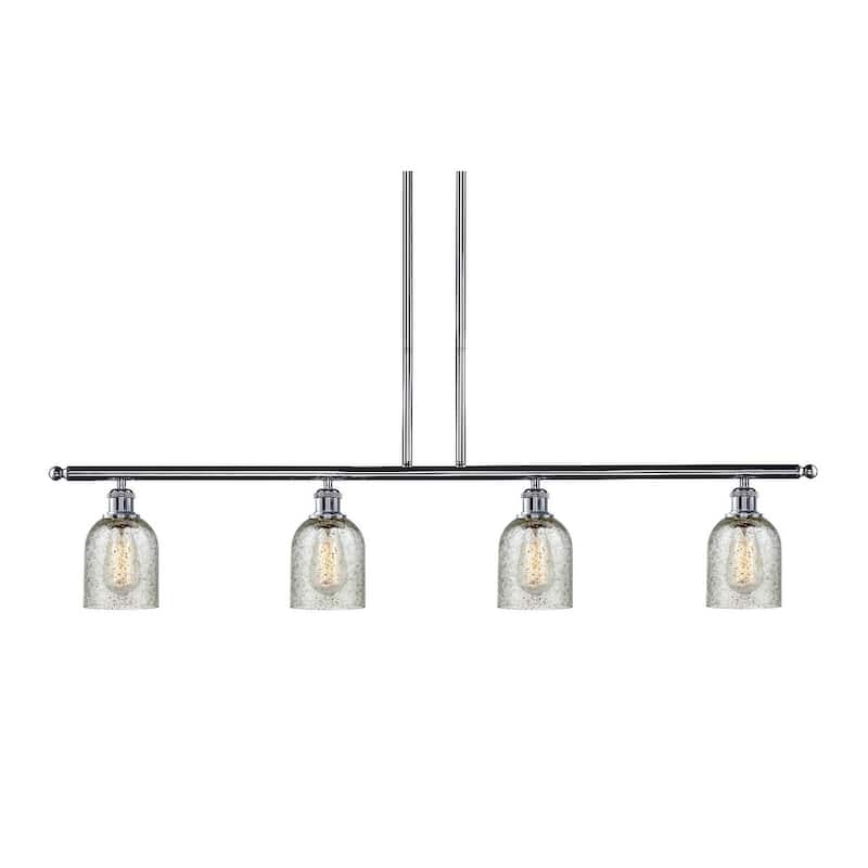 Innovations Lighting Caledonia 4 Light 48" Wide Linear Chandelier - Polished Chrome / Mica