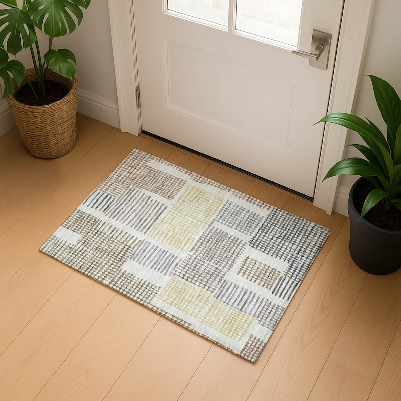 Premium Washable Super Soft Casual Modern Mayfield Rug - Dune - 1'8" x 2'6"