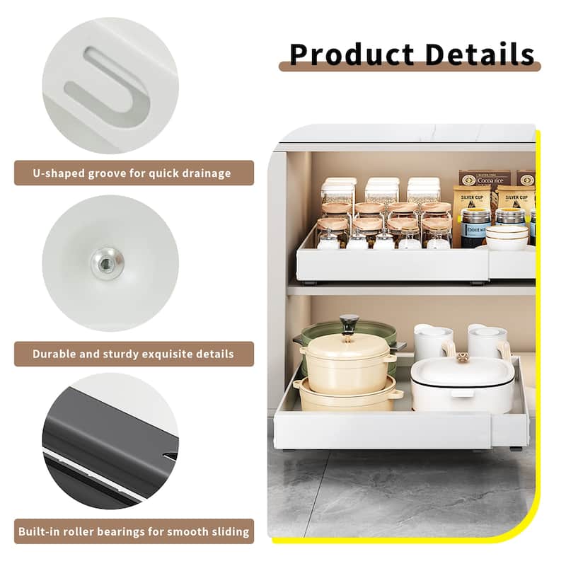 Pull Out Cabinet Organizer Slide Out Spice Rack Pantry Storage Drawer