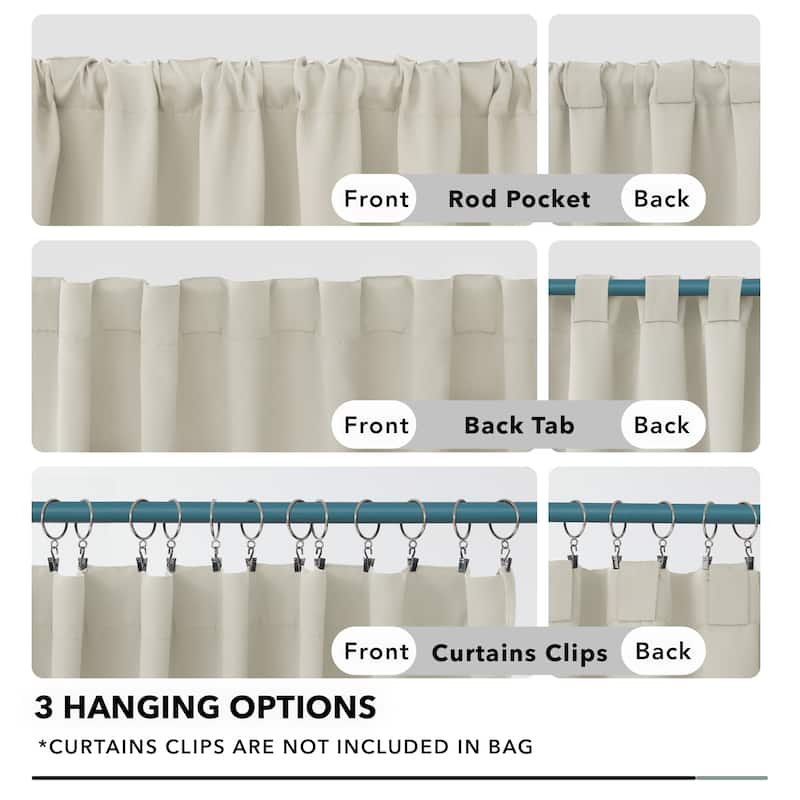 Deconovo Back Tab Blackout Curtains (2 Panel)