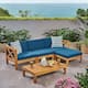 Option Teak + Dark Teal Cushion