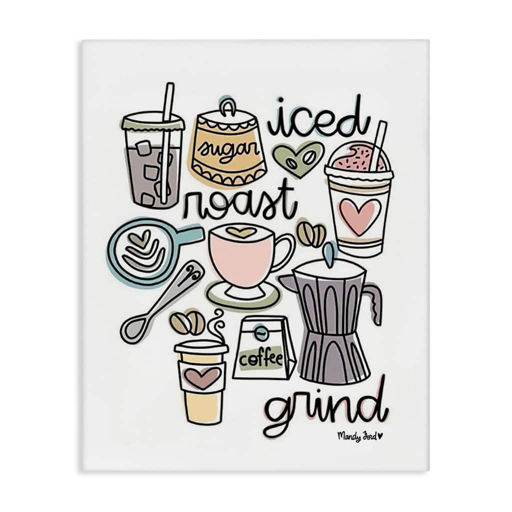 Stupell Various Coffee Types Trend Canvas Wall Art Design By Mandy Ford Art + Illustration