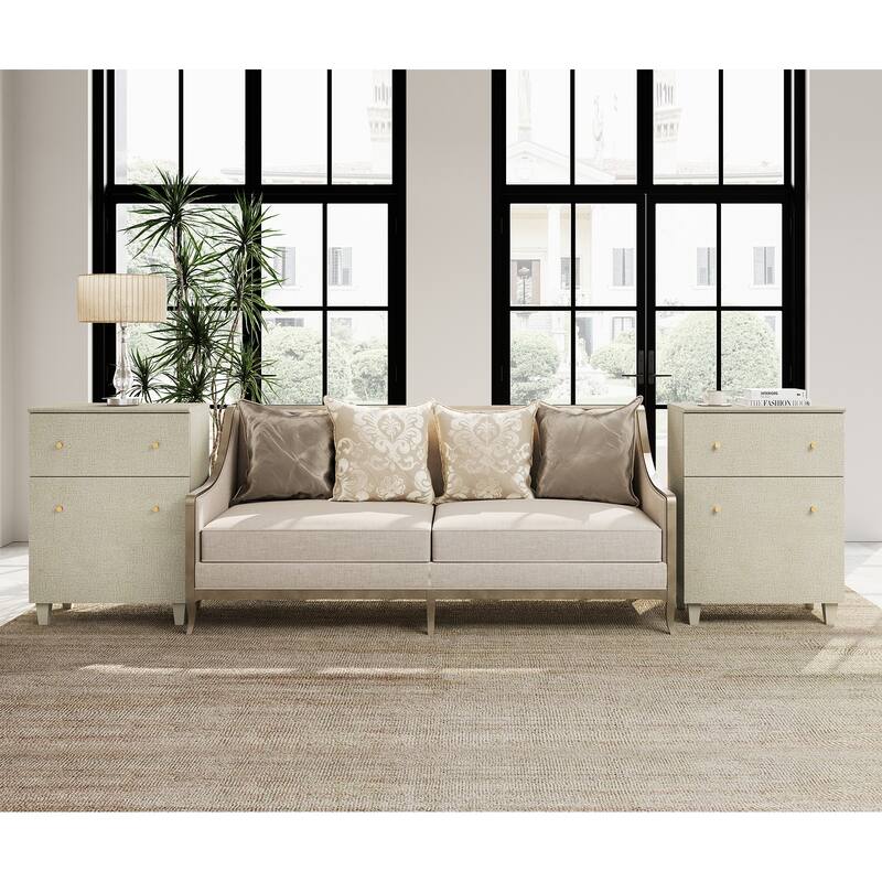 Large End Table with Drawer and Door for Living Room