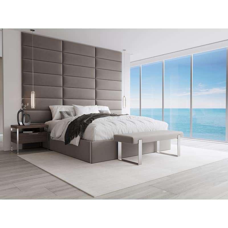 Vant Wooden Night Stand - Brown - Silver Leg