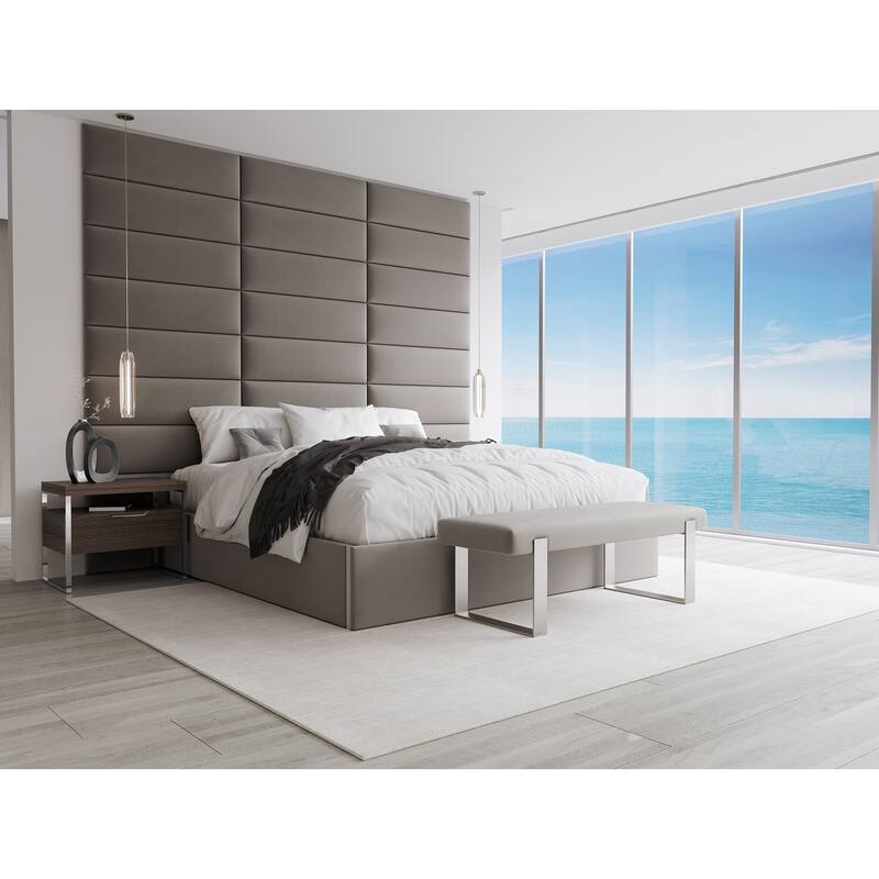 Vant Wooden Night Stand - Grey - Silver Leg