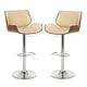 preview thumbnail 33 of 35, Glitzhome Mid-century Modern Height-adjustable Swivel Counter Bar Stool TWO BEIGE