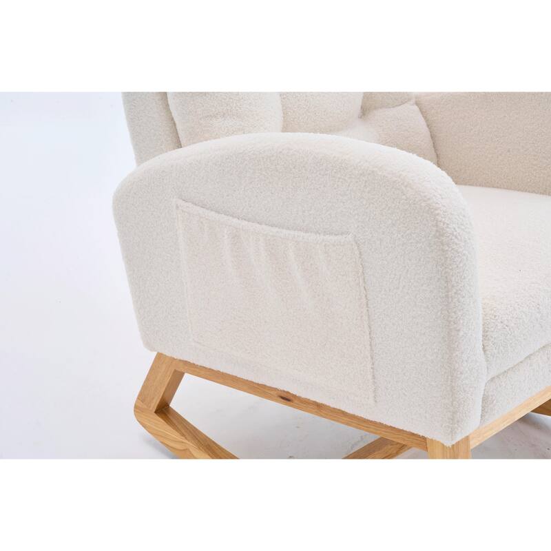 Nursery Rocking Chair - 39.76" Tall with Flip-Down Ottoman