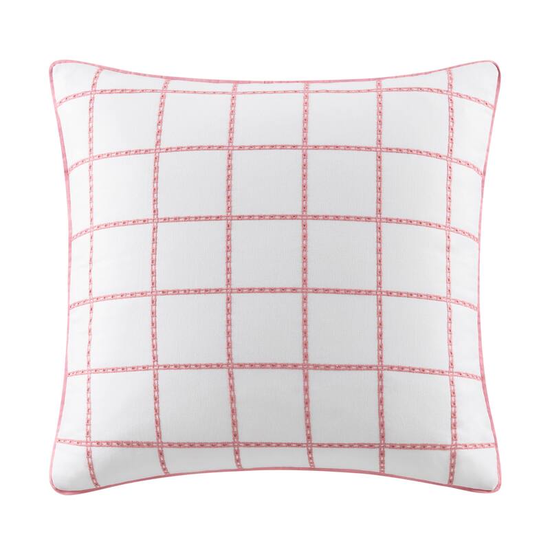 Southern Tide Eyelet Square Coral Decorative Pillow - 20" x 20" - Coral