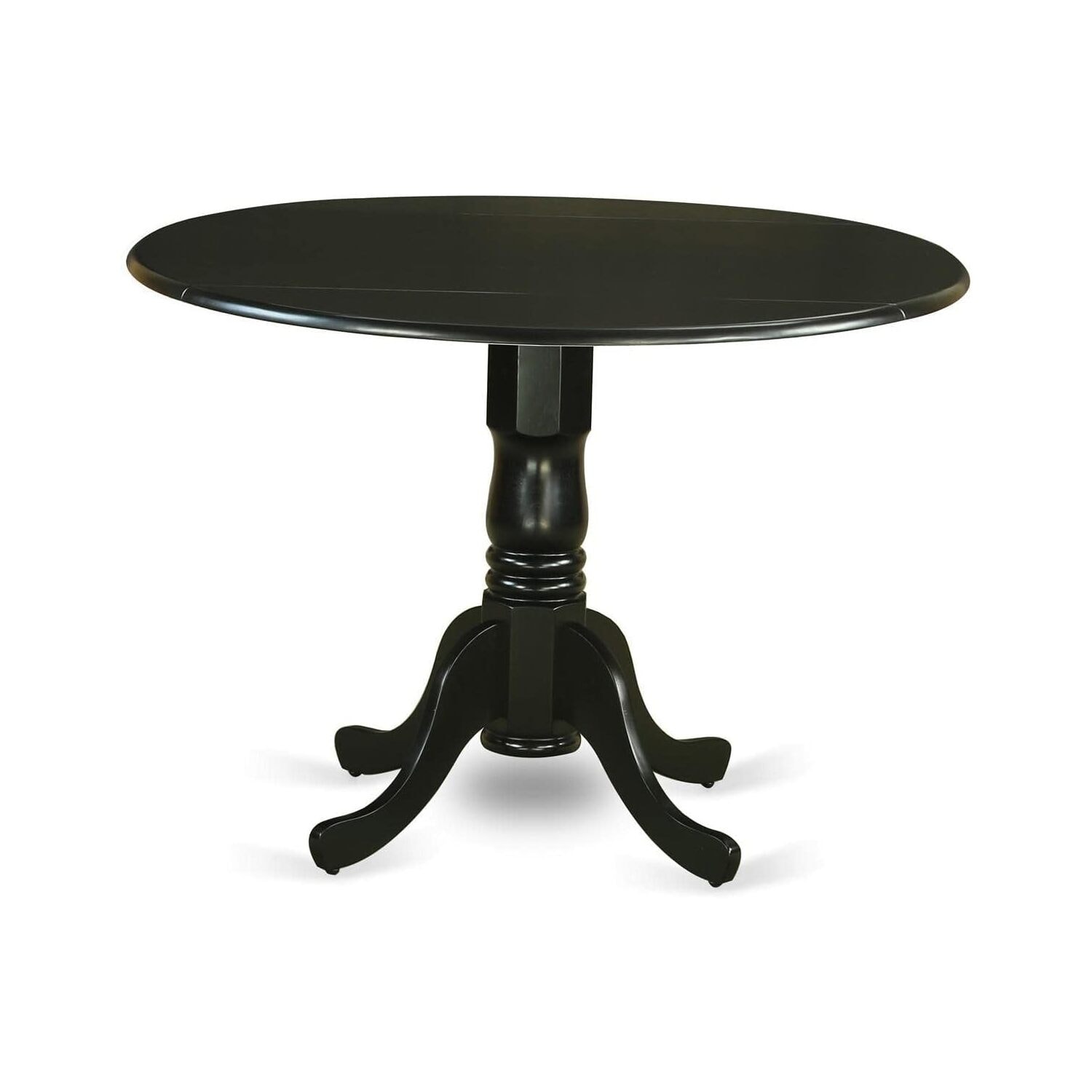 HomeStock 3-Piece Round Black Finish Solid Wood Top Dining Table with 2-Chairs