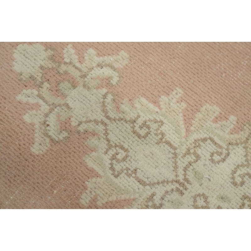 Hand Knotted Oriental 100% Wool Carpet Traditional Geometric Pink Kerman Area Rug - 2' 3'' X 1' 10''