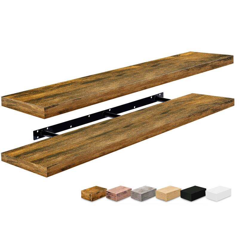 Sorbus Floating Shelves for Wall - 55 Inch Extra-Long Bathroom Shelves - Mounted Floating Shelf with Hidden Brackets (2 Pack)