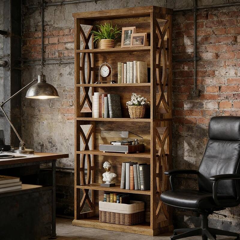 Classic Wooden Bookshelf - Elegant Display Shelves, Sturdy Freestanding Bookcase