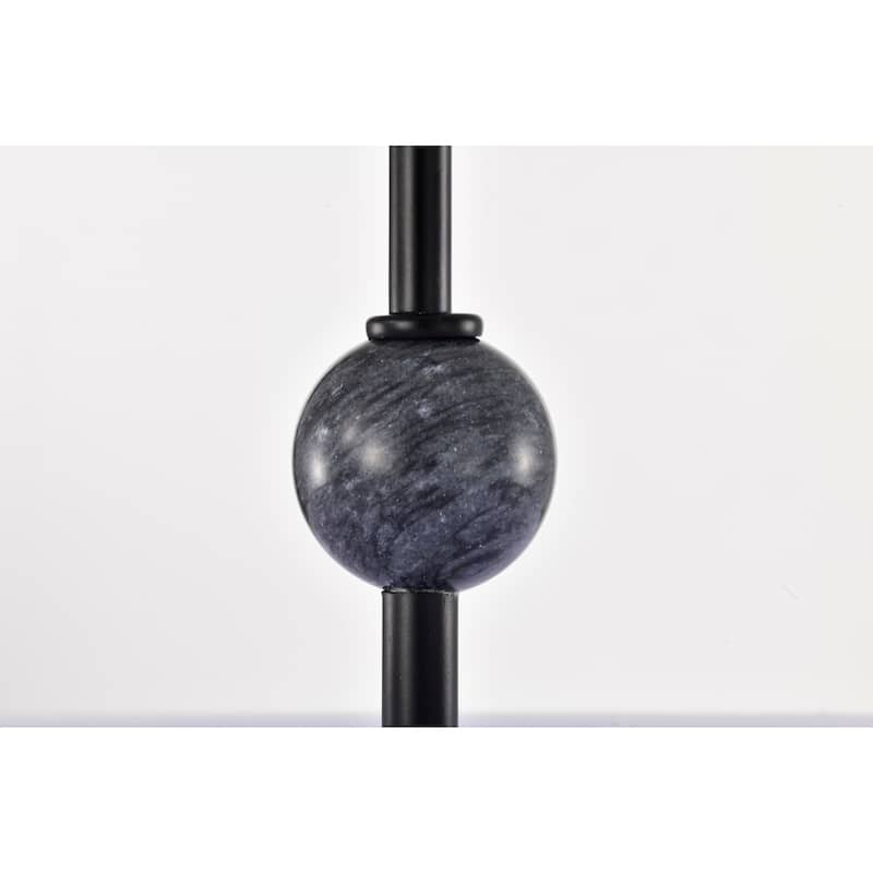 Lumi 3-light Matte Black Finish Chandelier with White Drum Fabric Shade - Matte-Black