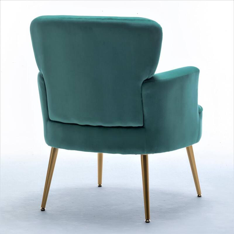 US Pride Furniture Stylish Velvet Armchair with Gold Metal Legs Comfortable Accent Chair