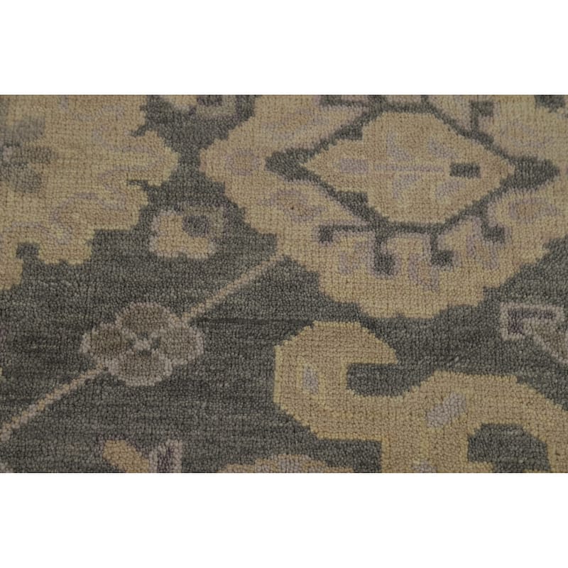 Gray Oushak Indian Area Rug Handmade Transitional Wool Carpet - 8'2" x 9'11"