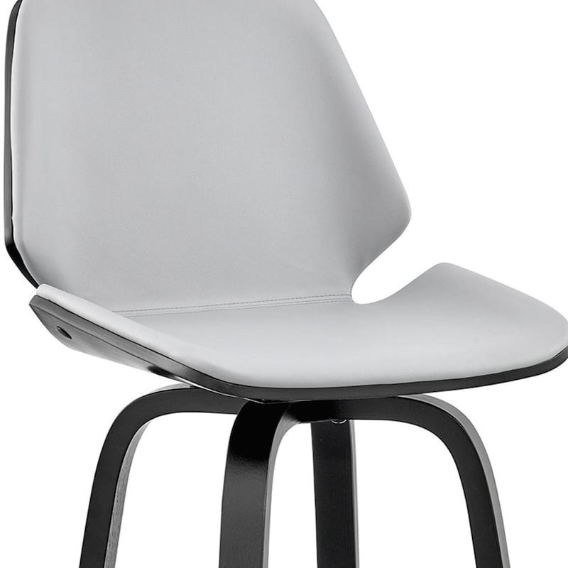 Modern 26" Swivel Bar Stool with Faux Leather Seat and Iron Legs for Kitchen Island - 40”H x 19”W x 20”D