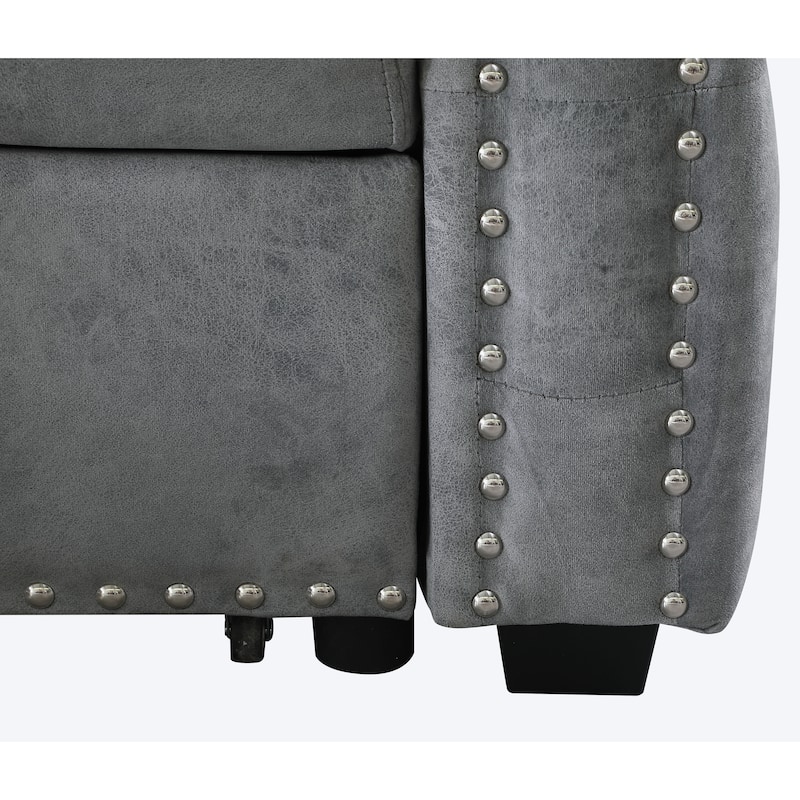 Classic and Cozy L-shape Pull-out Sleeper Sectional Sofa