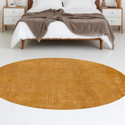 Hehi Geometric Abstract Modern Non Skid Woven Area Rug By HomeRoots - 48' X '48' X '0.2